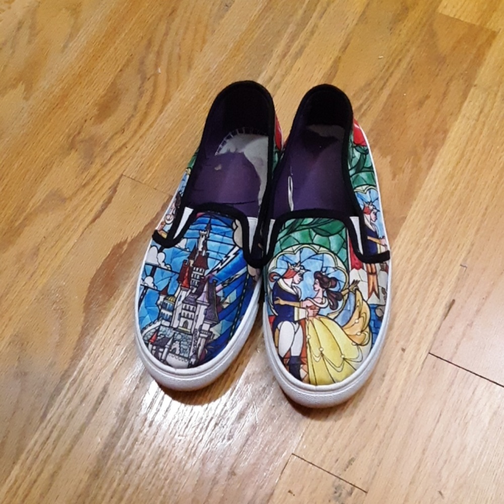 Disney Beauty And The Beast Slip-On Shoes